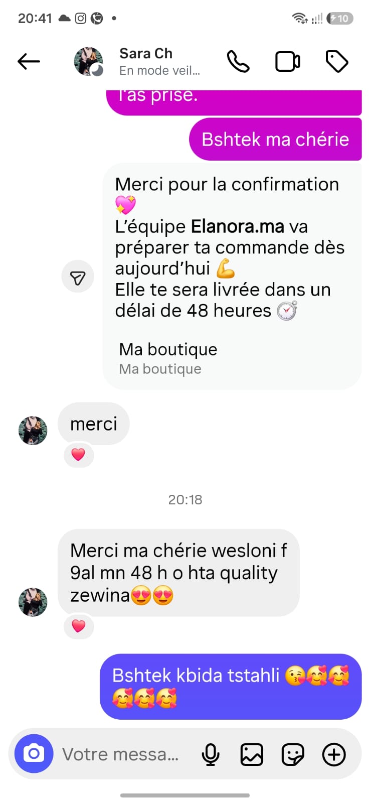 Avis d’une cliente